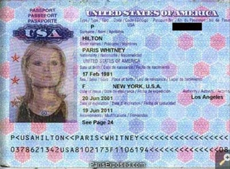 Pasaporte Paris Hilton