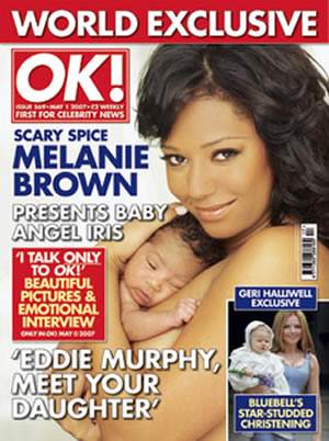Melanie Brown y su bebé revista OK!