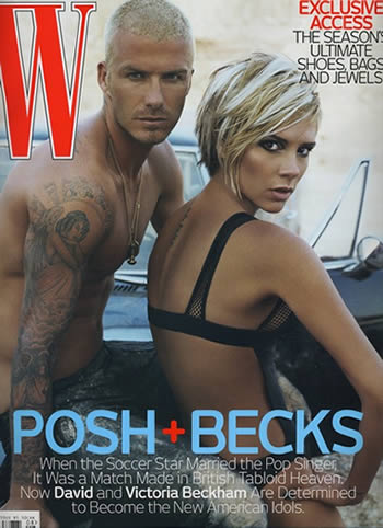 David y Victoria Beckham en portada de W